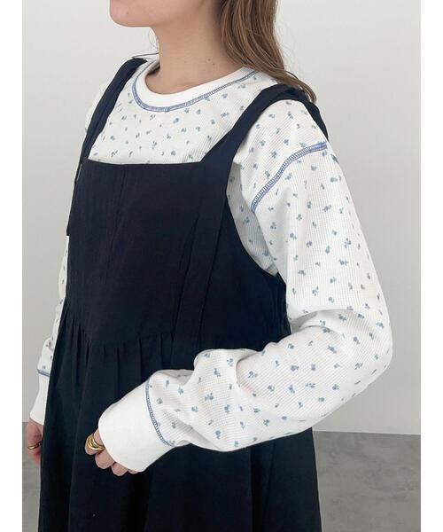 ehka sopo(エヘカソポ)の「花柄ワッフルカットソー(Tシャツ/カットソー・レディース・イエロー/サックスブルー/レッド・F)」の6枚目の写真