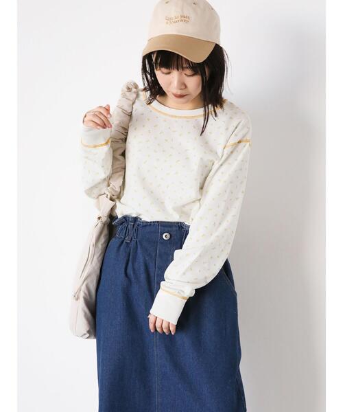 ehka sopo(エヘカソポ)の「花柄ワッフルカットソー(Tシャツ/カットソー・レディース・イエロー/サックスブルー/レッド・F)」の18枚目の写真