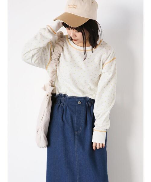 ehka sopo(エヘカソポ)の「花柄ワッフルカットソー(Tシャツ/カットソー・レディース・イエロー/サックスブルー/レッド・F)」の19枚目の写真