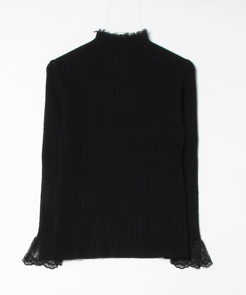 Per sist ence(パーシエンス)の「レース付モックネックアイレットニット(Tシャツ/カットソー・レディース・アイボリー/ブラック/ホワイト・FREE)」の13枚目の写真