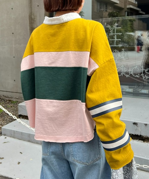 etsinta(エシンタ)の「【etsinta/エシンタ】リメイククロップドラガーシャツ(Tシャツ/カットソー・レディース・ピンク/ネイビー・ONE SIZE)」の15枚目の写真