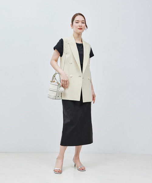ROPE'（ロペ）の「【洗える】【一部カラー接触冷感】アームレットTシャツ（Tシャツ/カットソー・レディース・ブラック/ホワイト/レンガ/ホワイト系その他/グレー・FREE）」の13枚目の写真