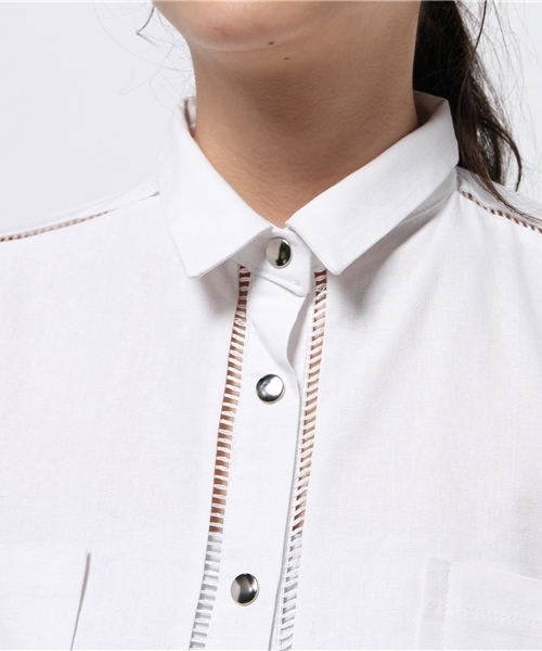 DAMMY（ダミー）の「DAMMY/BIG5分袖シャツ（シャツ/ブラウス・レディース・ブルー/ホワイト・FREE）」の6枚目の写真