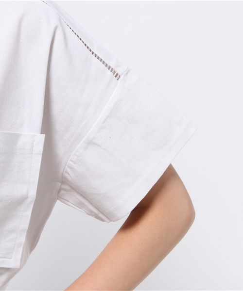 DAMMY（ダミー）の「DAMMY/BIG5分袖シャツ（シャツ/ブラウス・レディース・ブルー/ホワイト・FREE）」の7枚目の写真