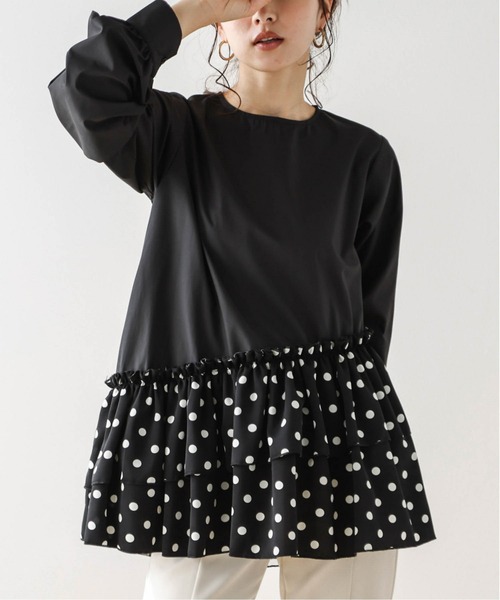 La-gemme（ラジェム）の「ペプラムフリルプルオーバー（Tシャツ/カットソー・レディース・ホワイト/ブラック・フリー）」の2枚目の写真
