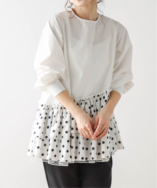 La-gemme（ラジェム）の「ペプラムフリルプルオーバー（Tシャツ/カットソー・レディース・ホワイト/ブラック・フリー）」の5枚目の写真