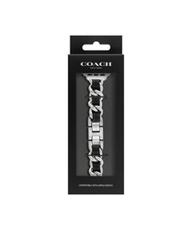 COACH（コーチ）の「「COACH/コーチ」 Apple Watch / アップルウォッチ用替えベルト 38mm&40mm&41mm  SS チェーン リンク & ブラック レザー ブレスレット（デジタル腕時計）」