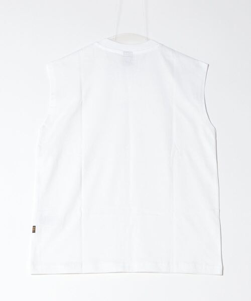 G-STAR（ジースター）の「BOXY SLEEVELESS T-SHIRT/オーバーサイズロゴノースリーブ（タンクトップ・メンズ・ホワイト・X-SMALL/X-LARGE/LARGE/SMALL/MEDIUM）」の8枚目の写真