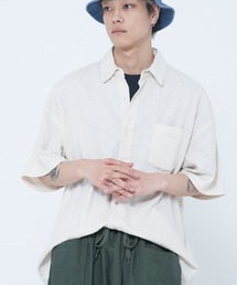 麻レーヨン 半袖レギュラーカラーシャツ(M1)
