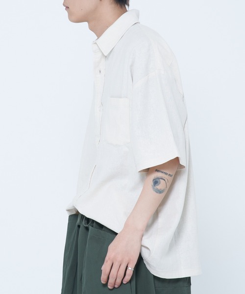 ROUGH TRADE（ラフトレード）の「麻レーヨン 半袖レギュラーカラーシャツ(M1)（シャツ/ブラウス・メンズ・イエロー/アイボリー/ミント/チャコールグレー・X-LARGE/LARGE/MEDIUM）」の7枚目の写真