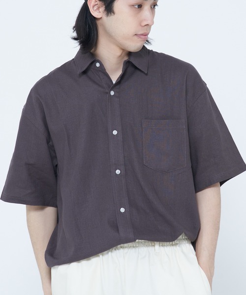 ROUGH TRADE（ラフトレード）の「麻レーヨン 半袖レギュラーカラーシャツ(M1)（シャツ/ブラウス・メンズ・イエロー/アイボリー/ミント/チャコールグレー・X-LARGE/LARGE/MEDIUM）」の12枚目の写真