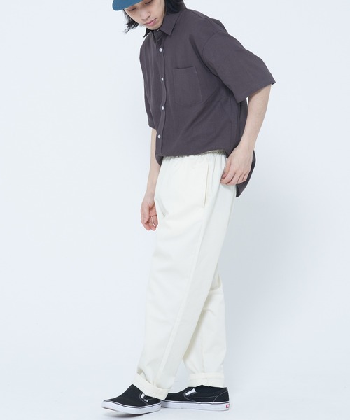 ROUGH TRADE（ラフトレード）の「麻レーヨン 半袖レギュラーカラーシャツ(M1)（シャツ/ブラウス・メンズ・イエロー/アイボリー/ミント/チャコールグレー・X-LARGE/LARGE/MEDIUM）」の15枚目の写真