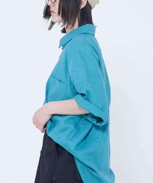 ROUGH TRADE（ラフトレード）の「麻レーヨン 半袖レギュラーカラーシャツ(M1)（シャツ/ブラウス・メンズ・イエロー/アイボリー/ミント/チャコールグレー・X-LARGE/LARGE/MEDIUM）」の18枚目の写真