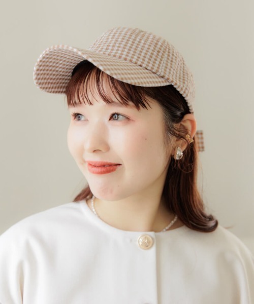 flower(フラワー)の「ギンガムキャップ(キャップ・レディース・ベージュ/ブラック・FREE)」の10枚目の写真