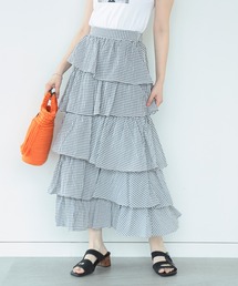 Ray BEAMS | Ray BEAMS / シアー ギンガム ティアード スカート(スカート)