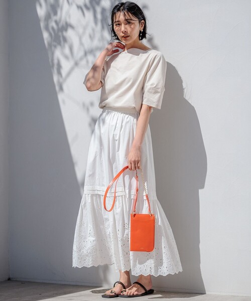 23区 L（ニジュウサンクオオキイサイズ）の「【洗える】ライトリンクルジャージー カットソー（Tシャツ/カットソー・レディース・ネイビー系1/ベージュ系1/ネイビー系・44/46/48）」の13枚目の写真
