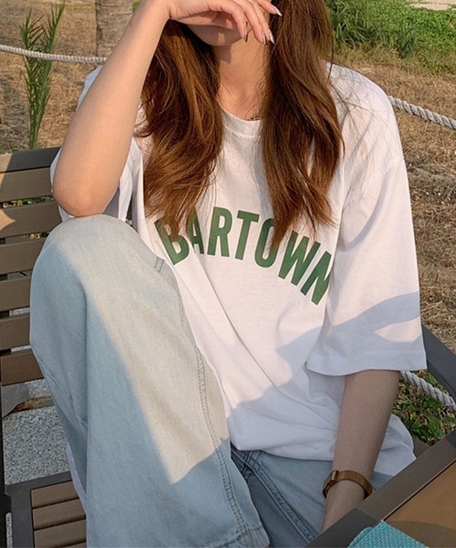 Miniministore(ミニミニストア)の「半袖Tシャツ レディース 韓国 英字ロゴ(Tシャツ/カットソー・レディース・ホワイト/ピンク/ブルーグレー・FREE)」の5枚目の写真