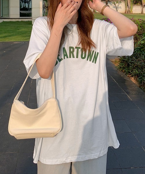 Miniministore(ミニミニストア)の「半袖Tシャツ レディース 韓国 英字ロゴ(Tシャツ/カットソー・レディース・ホワイト/ピンク/ブルーグレー・FREE)」の6枚目の写真