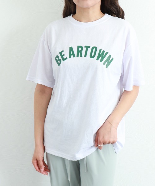 Miniministore(ミニミニストア)の「半袖Tシャツ レディース 韓国 英字ロゴ(Tシャツ/カットソー・レディース・ホワイト/ピンク/ブルーグレー・FREE)」の7枚目の写真