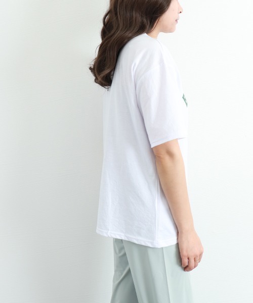 Miniministore(ミニミニストア)の「半袖Tシャツ レディース 韓国 英字ロゴ(Tシャツ/カットソー・レディース・ホワイト/ピンク/ブルーグレー・FREE)」の11枚目の写真