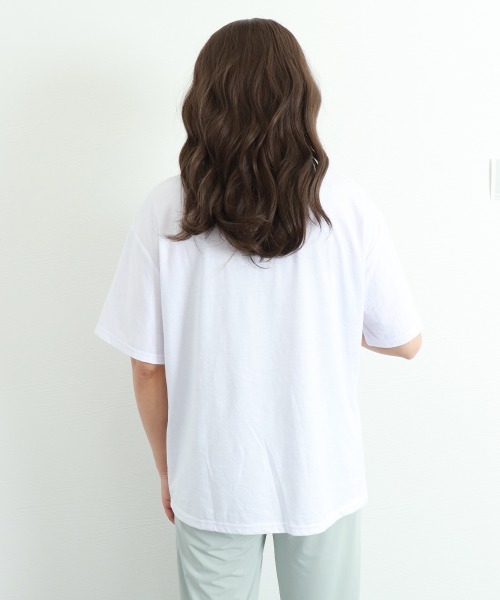Miniministore(ミニミニストア)の「半袖Tシャツ レディース 韓国 英字ロゴ(Tシャツ/カットソー・レディース・ホワイト/ピンク/ブルーグレー・FREE)」の12枚目の写真
