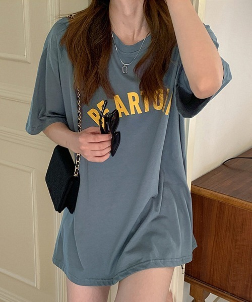 Miniministore(ミニミニストア)の「半袖Tシャツ レディース 韓国 英字ロゴ(Tシャツ/カットソー・レディース・ホワイト/ピンク/ブルーグレー・FREE)」の15枚目の写真