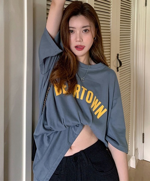Miniministore(ミニミニストア)の「半袖Tシャツ レディース 韓国 英字ロゴ(Tシャツ/カットソー・レディース・ホワイト/ピンク/ブルーグレー・FREE)」の17枚目の写真