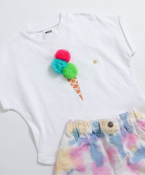 BREEZE(ブリーズ)の「モチーフギミックTシャツ(Tシャツ/カットソー・キッズ・オフホワイト/ピンク/チャコール・80/90/100/110/120/130/140)」の2枚目の写真
