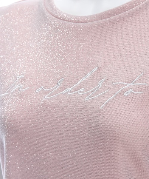 clear（クリア）の「ラメ刺繍ロゴTシャツ（Tシャツ/カットソー・レディース・シルバー/ブラック/ピンク・F）」の10枚目の写真