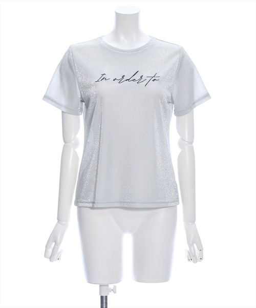 clear（クリア）の「ラメ刺繍ロゴTシャツ（Tシャツ/カットソー・レディース・シルバー/ブラック/ピンク・F）」の18枚目の写真