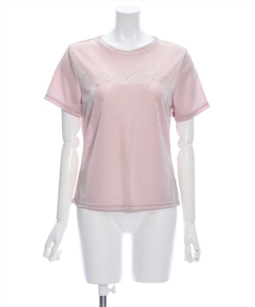 clear（クリア）の「ラメ刺繍ロゴTシャツ（Tシャツ/カットソー・レディース・シルバー/ブラック/ピンク・F）」の19枚目の写真