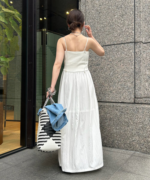 DouDou（ドゥドゥ）の「ニットドッキングキャミワンピース（ワンピース・レディース・ブラック/カーキ/オフホワイト・FREE）」の9枚目の写真