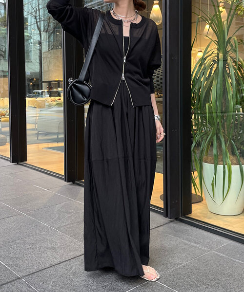 DouDou（ドゥドゥ）の「ニットドッキングキャミワンピース（ワンピース・レディース・ブラック/カーキ/オフホワイト・FREE）」の12枚目の写真