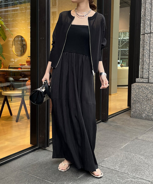 DouDou（ドゥドゥ）の「ニットドッキングキャミワンピース（ワンピース・レディース・ブラック/カーキ/オフホワイト・FREE）」の13枚目の写真