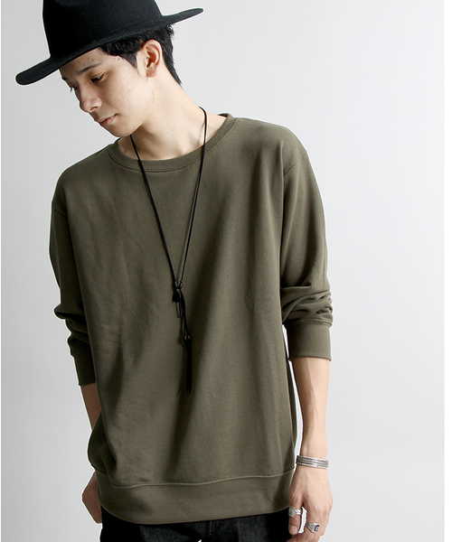 WEGO(ウィゴー)の「WEGO/カラー裏毛プルオーバー(スウェット・メンズ・カーキ/ブラック/オートミール/杢グレー・MEDIUM/LARGE)」の4枚目の写真