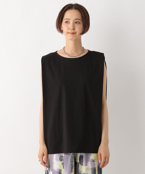 LEPSIM(レプシィム)の「【3つの機能付き】ショルダータックノースリーブ 987484(Tシャツ/カットソー・レディース・オフホワイト/ブラック/ホワイト×ブラック/ライトカーキ・FREE)」の17枚目の写真