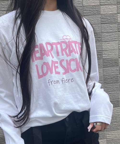fiere(フィエール)の「ピンクデザインロンT(Tシャツ/カットソー・レディース・ホワイト・M/L)」の2枚目の写真