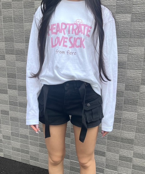 ピンクデザインロンT（Tシャツ/カットソー）｜fiere（フィエール）の