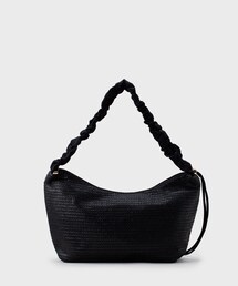 ◆【2WAY】雑材ドロストフリルハンドルミドルショルダーバッグ