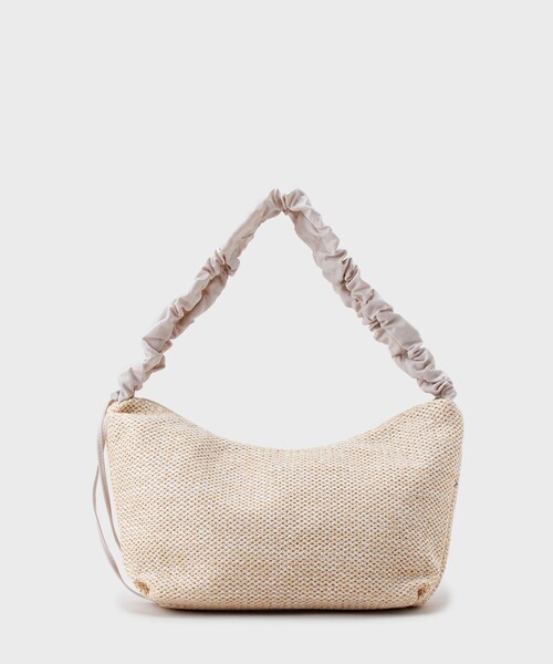 OPAQUE.CLIP(オペークドットクリップ)の「◆【2WAY】雑材ドロストフリルハンドルミドルショルダーバッグ(ショルダーバッグ・レディース・ブルー系4/ブラック系4/ナチュラル/ブラック・00)」の9枚目の写真