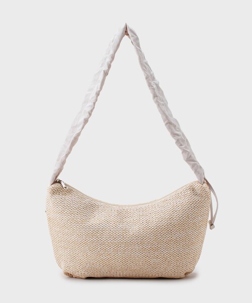 OPAQUE.CLIP(オペークドットクリップ)の「◆【2WAY】雑材ドロストフリルハンドルミドルショルダーバッグ(ショルダーバッグ・レディース・ブルー系4/ブラック系4/ナチュラル/ブラック・00)」の18枚目の写真