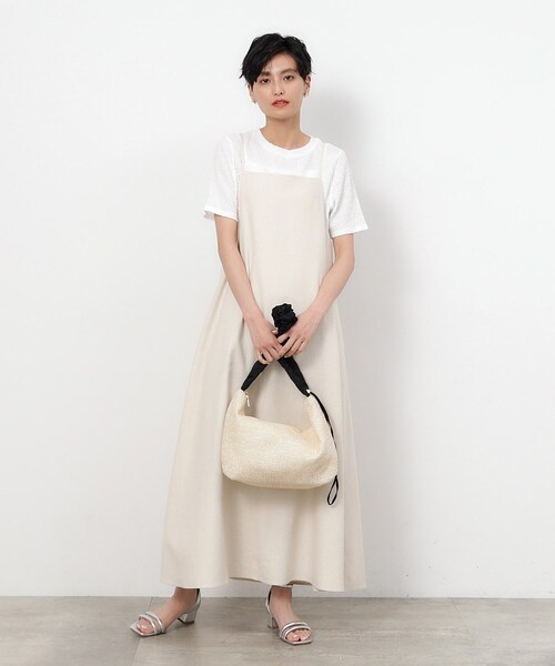 OPAQUE.CLIP(オペークドットクリップ)の「◆【2WAY】雑材ドロストフリルハンドルミドルショルダーバッグ(ショルダーバッグ・レディース・ブルー系4/ブラック系4/ナチュラル/ブラック・00)」の22枚目の写真