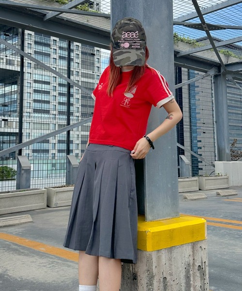 aeae（エーイーエーイー）の「Athlete Stripe Half T-Shirts（Tシャツ/カットソー・レディース・ライトブルー/レッド/ネイビー・FREE）」の22枚目の写真