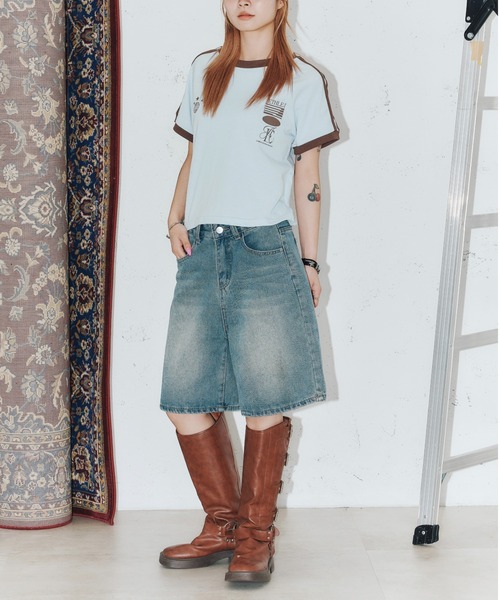 aeae（エーイーエーイー）の「Athlete Stripe Half T-Shirts（Tシャツ/カットソー・レディース・ライトブルー/レッド/ネイビー・FREE）」の5枚目の写真