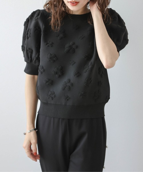 Lajour（ラジュール）の「パフスリーブサマーニット（Tシャツ/カットソー・レディース・ピンク/ホワイト/ベージュ/ブラック/グレー・M/L）」の10枚目の写真