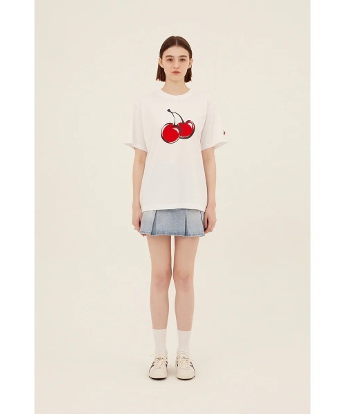 KIRSH(キルシー)の「KIRSH BIG CHERRY T-SHIRT キルシー ビッグチェリー Tシャツ【S】(Tシャツ/カットソー・レディース・ブラック/ホワイト・ONE SIZE)」の3枚目の写真