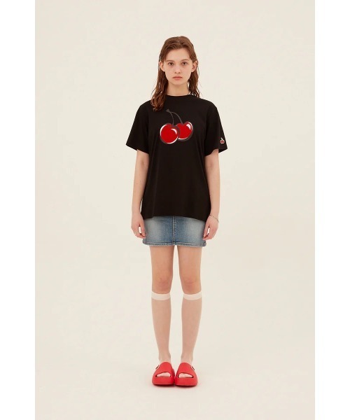 KIRSH(キルシー)の「KIRSH BIG CHERRY T-SHIRT キルシー ビッグチェリー Tシャツ【S】(Tシャツ/カットソー・レディース・ブラック/ホワイト・ONE SIZE)」の15枚目の写真