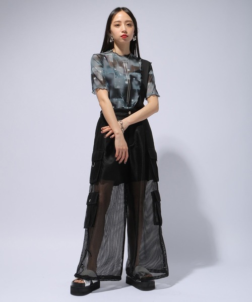 HARE（ハレ）の「【Fashionart Mag LADIES】2WAYシアータイトトップス（Tシャツ/カットソー・レディース・ブラック/ホワイト・FREE）」の10枚目の写真