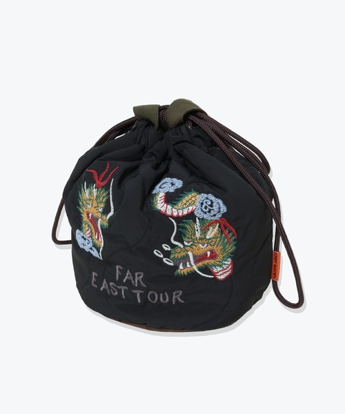 KRIFF MAYER（クリフメイヤー）の「スーベニア刺繍巾着バッグ（ショルダーバッグ・メンズ・パープル/キャメル/ブラック/ピンクベージュ/オリーブ/オフホワイト・FREE）」の11枚目の写真