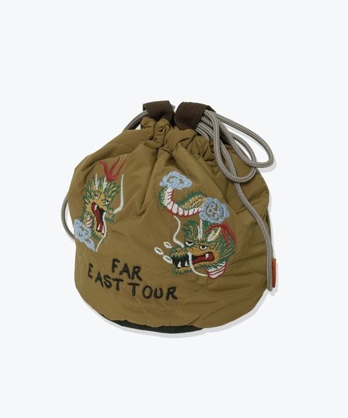 KRIFF MAYER（クリフメイヤー）の「スーベニア刺繍巾着バッグ（ショルダーバッグ・メンズ・パープル/キャメル/ブラック/ピンクベージュ/オリーブ/オフホワイト・FREE）」の12枚目の写真